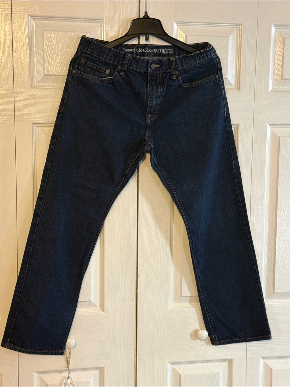Old Navy Men's Dark Blue Straight-Leg Jeans